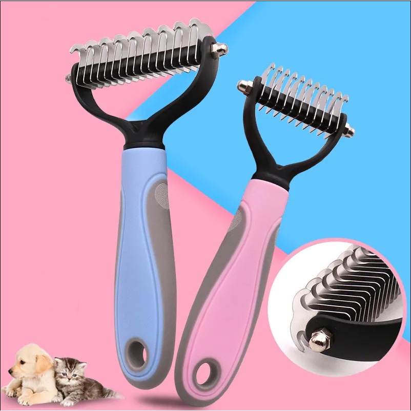 Hair Removal Comb for Dogs Cat Detangler Fur Trimming Dematting