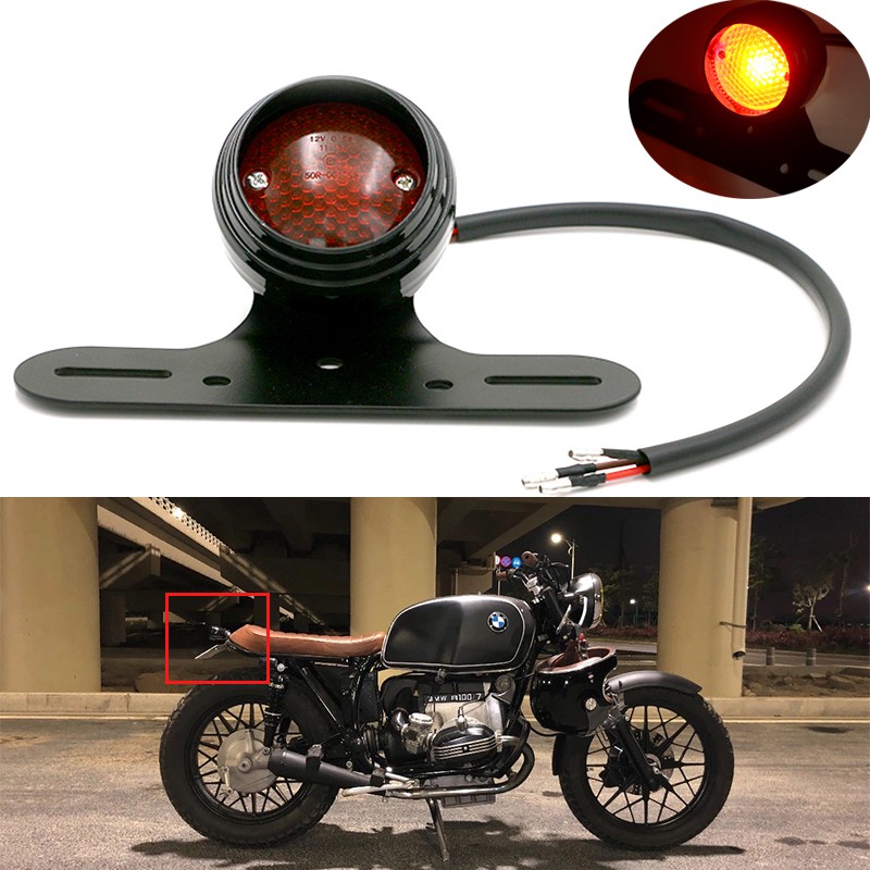 Universal Motorcycle 12V Retro Red Rear Brake Taillight Motorcycle