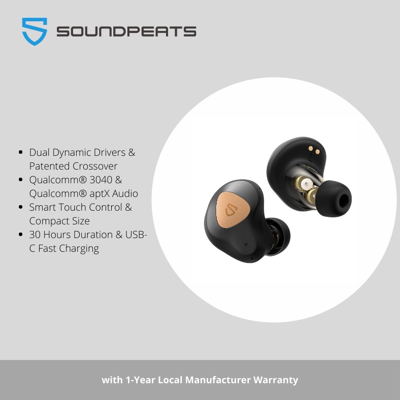 SoundPEATS Truengine 3 SE True Wireless Earbuds Bluetooth Dual Dynamic Drivers 30hrs Playtime Black Shopee Philippines