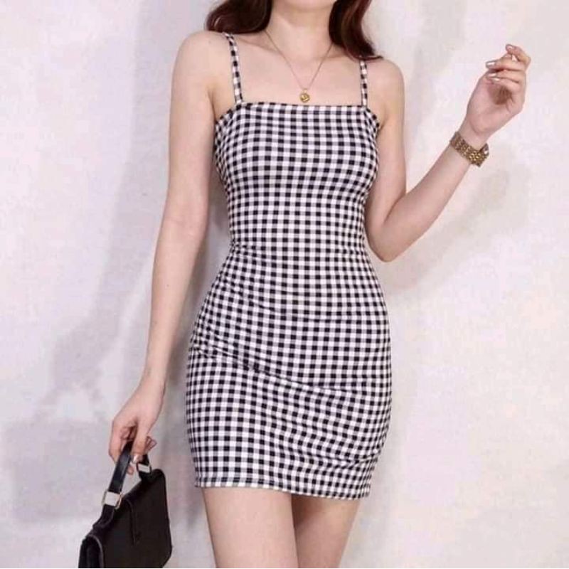 GINGHAM BODYCON DRESS Shopee Philippines