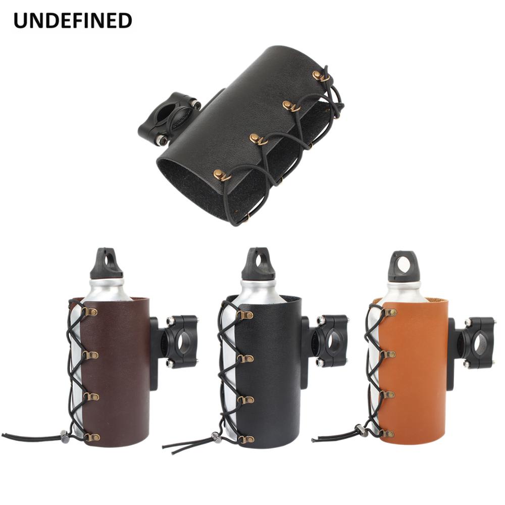 Motorcycle Cup Holder Leather 2228mm Handlebar Drink Holders Coffee