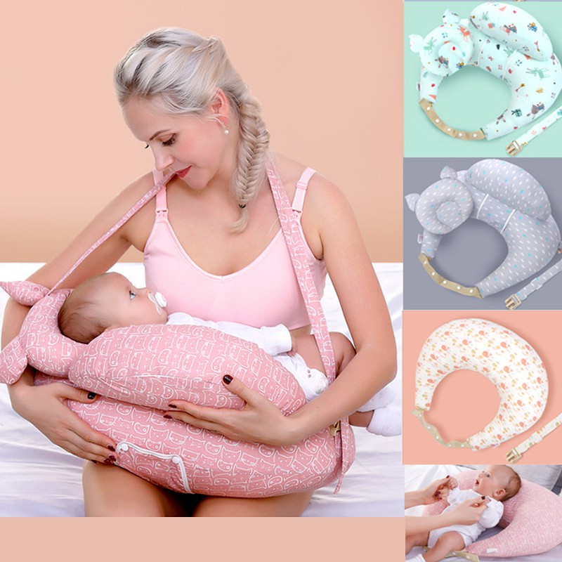 2-in-1 Feeding Pillow with shoulder belt