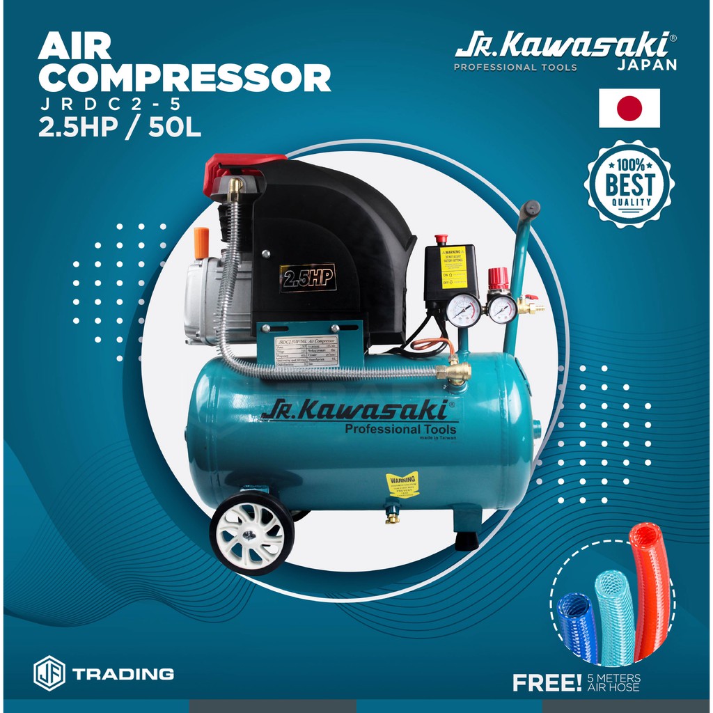 JR KAWASAKI JAPAN Air Compressor 2.5HP/50L (WITH FREE 5 METERS AIR HOSE)♦JF TRADING♦ Shopee