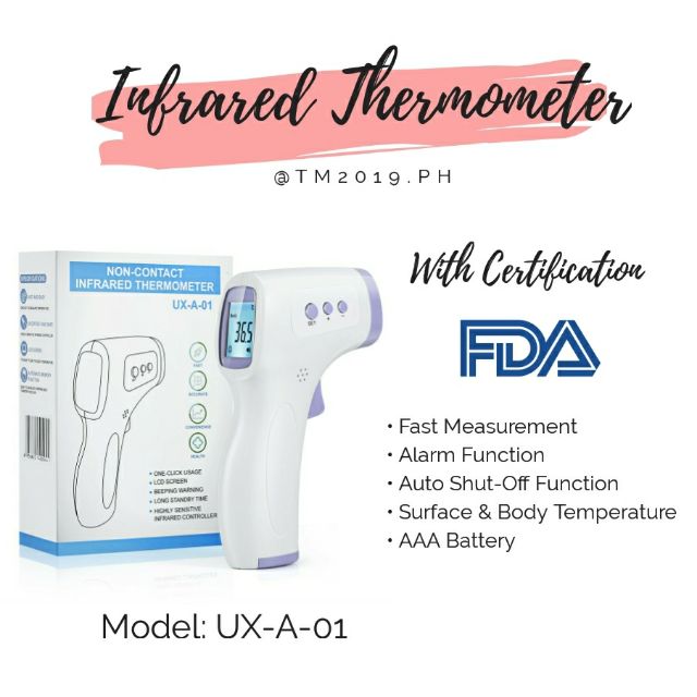 [READY STOCK] NONCONTACT INFRARED THERMOMETER MODEL UXA01 Shopee