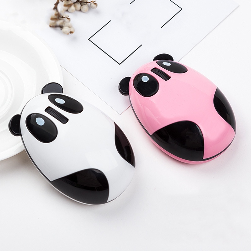 Wireless Panda Mouse Rechargeable 2.4G Optical Cute Animal Design Mini ...