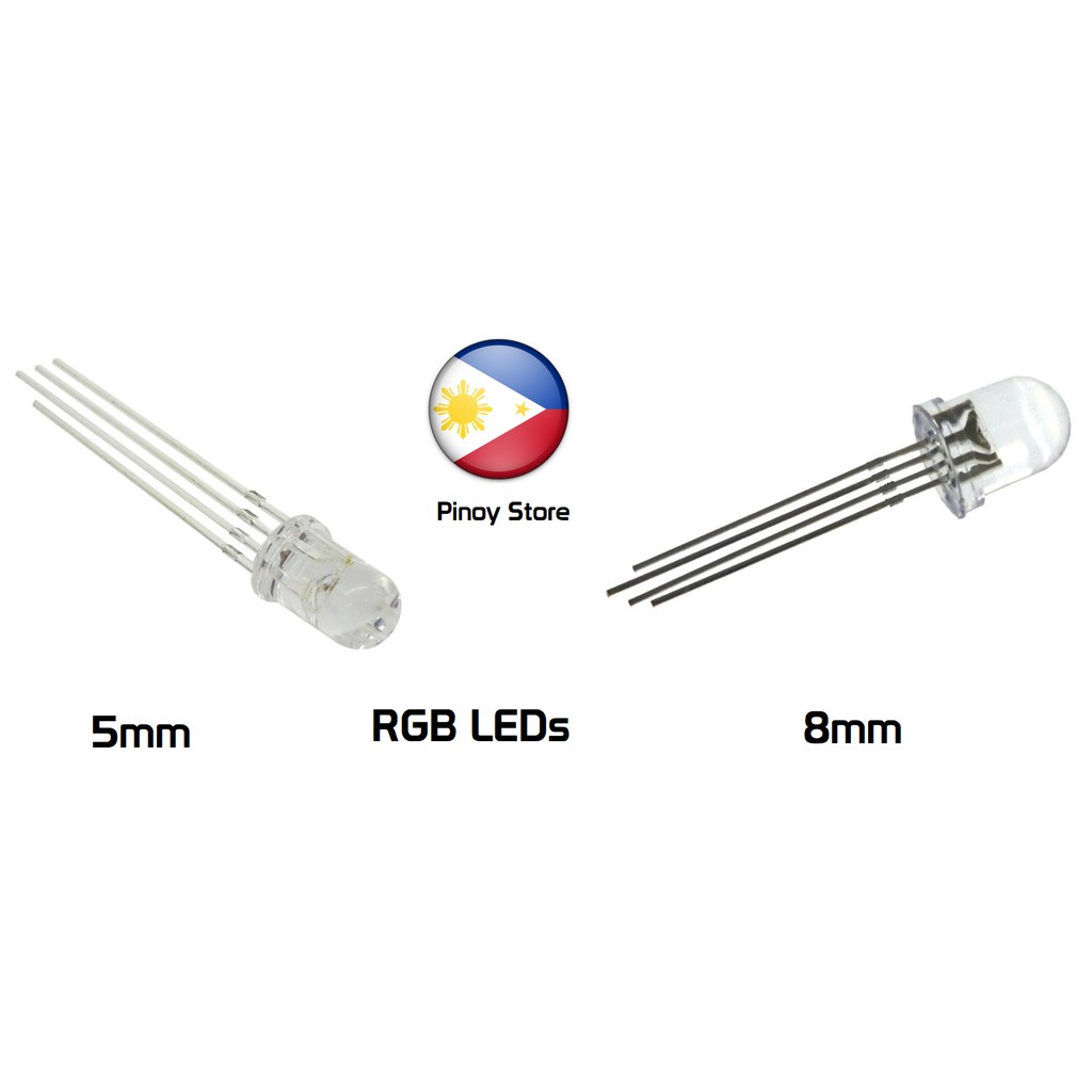 RGB LED 5mm 10mm 8mm 4pins Arduino compatible diffused clear common ...