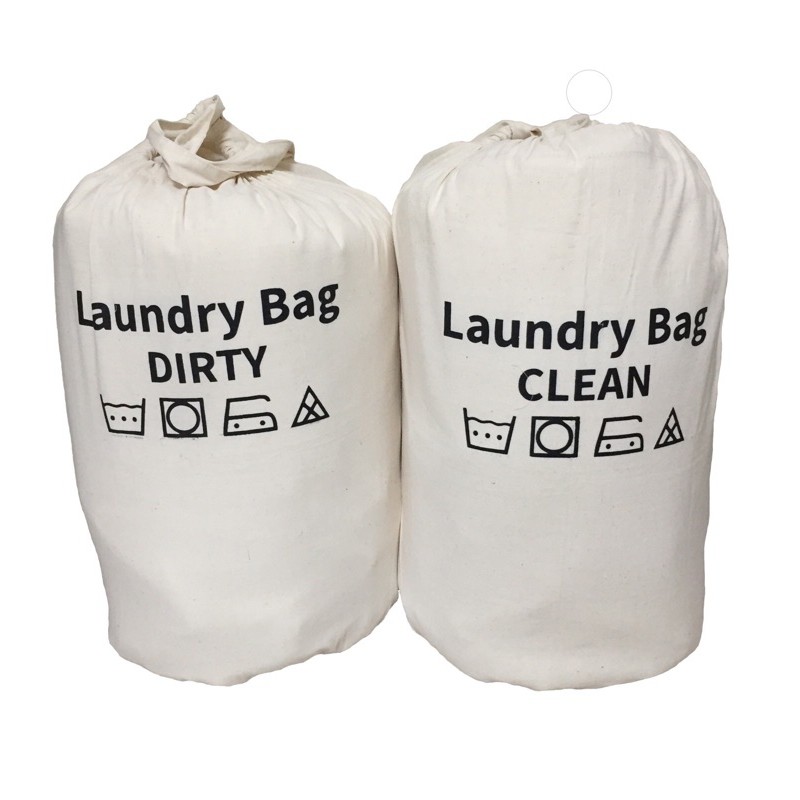 2 PCS LARGE LAUNDRY BAG ( 1 PIECE FOR CLEAN LAUNDRY & 1 PIECE FOR DIRTY