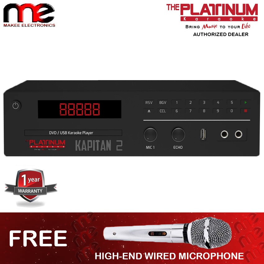 The Platinum Kapitan 2 DVD Karaoke Player Up to 19,000+ Songs! Free