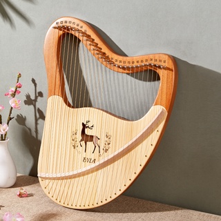 Lyre Harp,19 String Mahogany Lyre Harp,19 String Lyre Unique Patterns  Carved Symbols,for Music Lovers Beginners,Etc