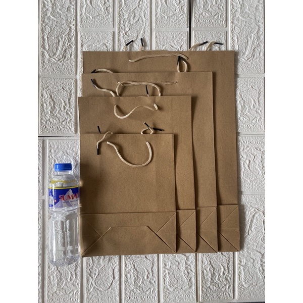 Brown Kraft Paper Bag Plain Hand bag Gift Bag Paperbag | Shopee Philippines