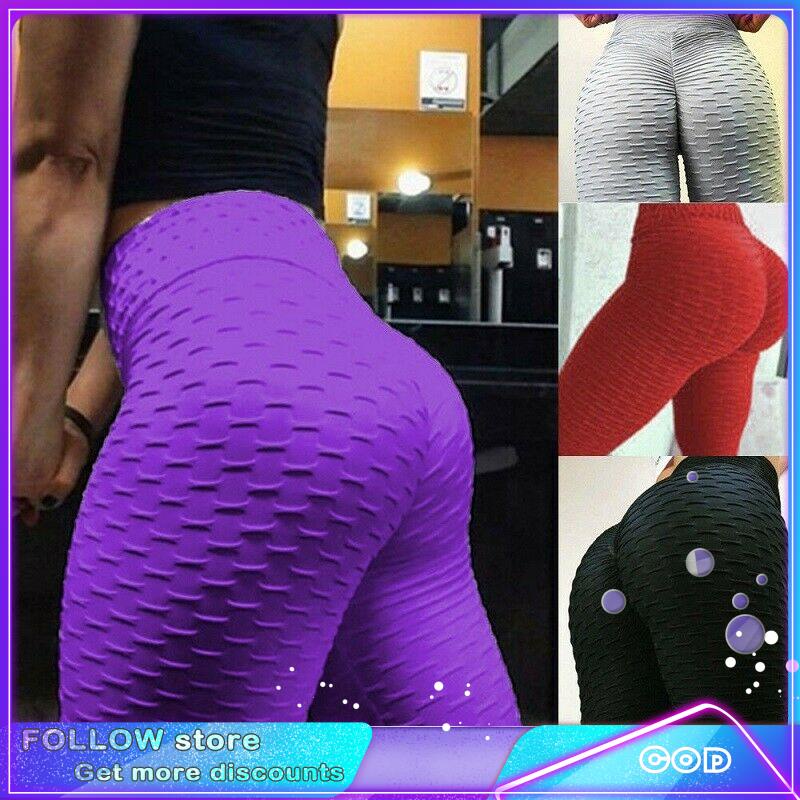 Pants Womens Yoga Gym Anti Cellulite Compression Leggings Butt Lift Elastic Pants Shopee