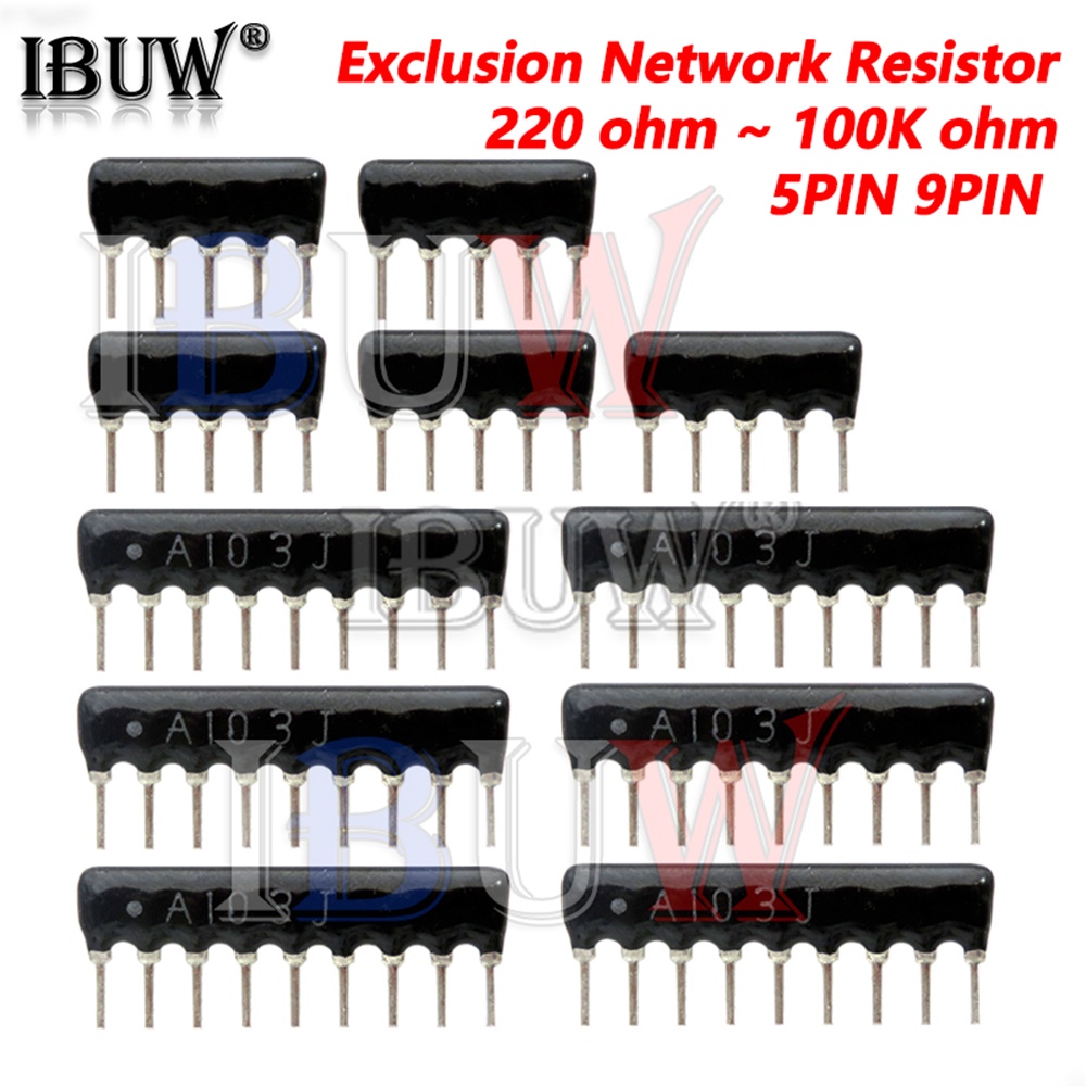 10pcs 5pin 9pin exclusion network resistor array dip 100 220 330 470