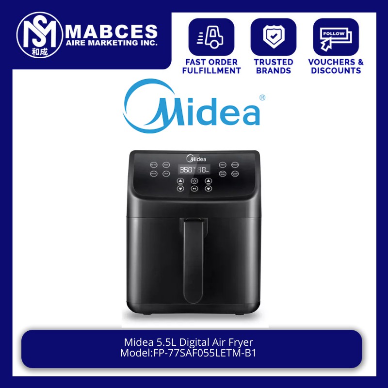 Midea 5.5L Digital Air Fryer with 8 Preset Functions and Rapid Air  Technology