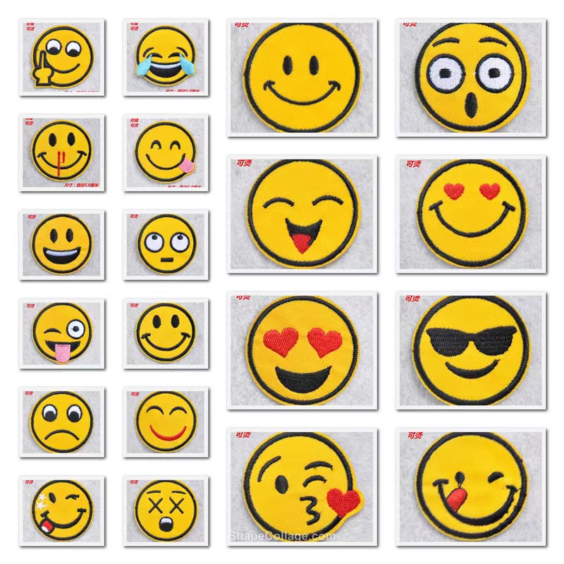 Emoticon Patch Patches Embroidery Smiley Patches Jeans Embroidered ...
