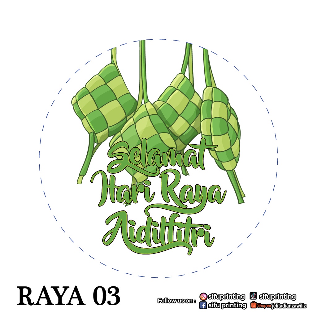 Sticker Hari Raya Aidilfitri 2022 100pcs Transparent Sticker Sticker ...