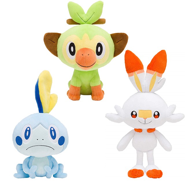  Pokémon 8 Grookey, Sobble, & Scorbunny 3-Pack Plush -  Officially Licensed - Sword & Shield Galar Starters - Quality Soft Stuffed  Animal Toy - Great Gift for Kids & Fans of