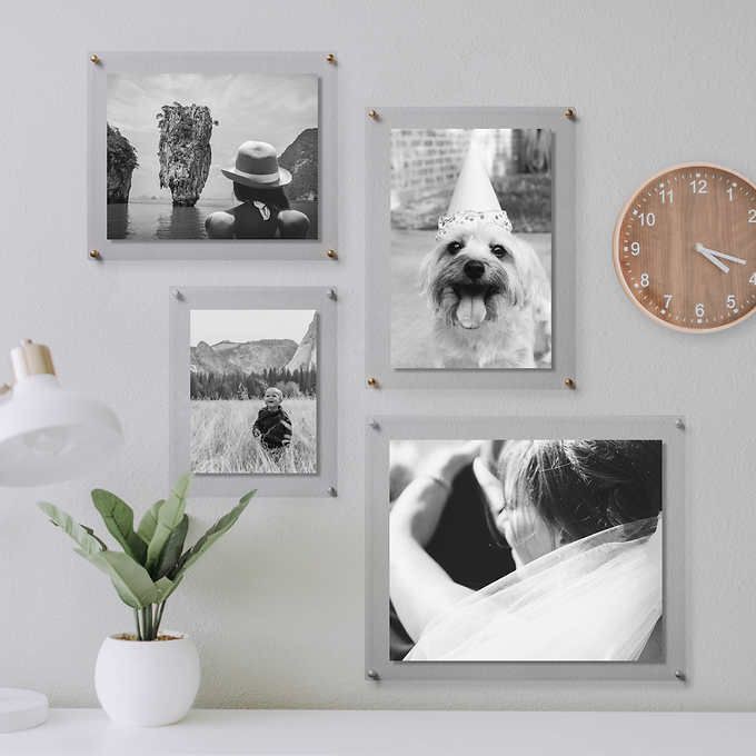 A3/A4 Wall Mounted Clear Acrylic Paper Weight Photo / Certificate Frame ...
