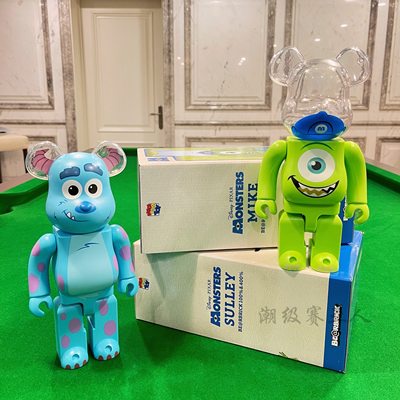 Bearbrick Monsters University Big Eyesight Mike Hair Monster 400% 100% 