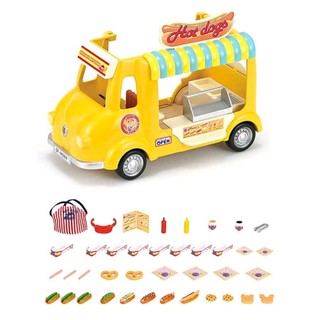 Sylvanian Family Family Hot Dog Van Toy Waffle Sausage Pretzels 