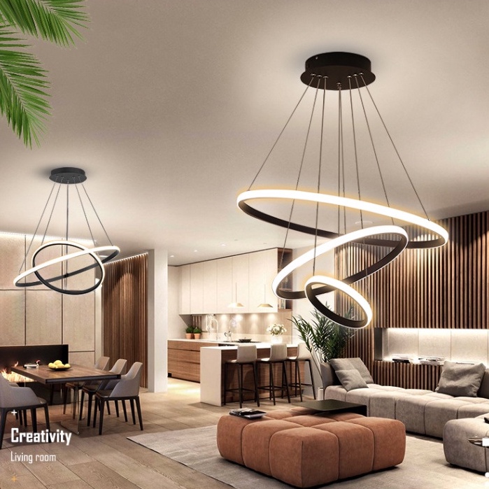 Modern pendant light with remote control Tricolor ceiling lights ...