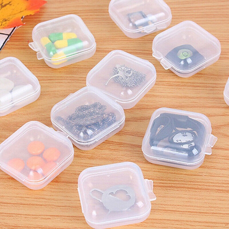 Mini Clear Organizer Box Small Plastic Containers Plastic Beads Storage  Mini Square Box