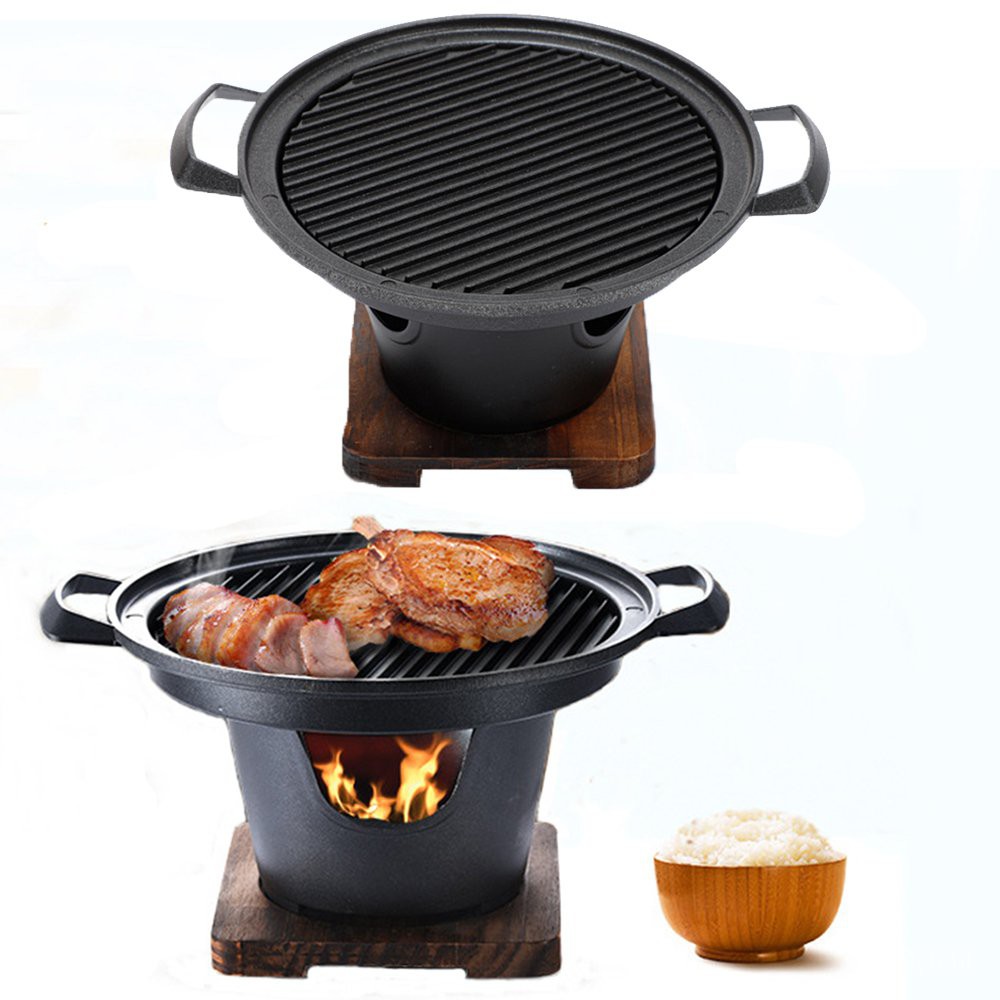 Mini Barbecue Oven Grill Japanese Smokeless Alcohol Stove Wooden