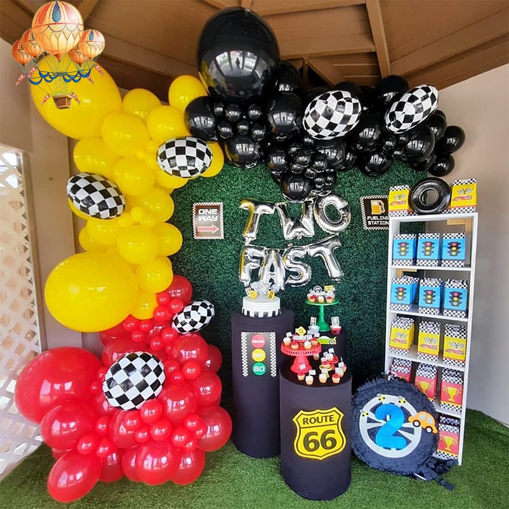 83pcs/set Racing Theme Red Yellow Black Balloon Garland Arches Set Boys ...