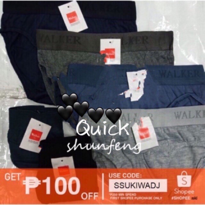 6 12Pieces Men's 100% Cotton Walker Brief Underwear | Shopee Philippines
