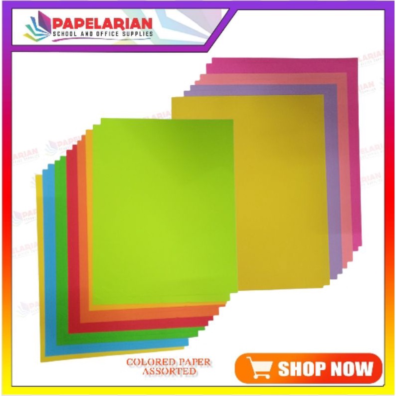 COLORED PAPER SHORT 20PCS ASSORTED COLORS | Shopee Philippines