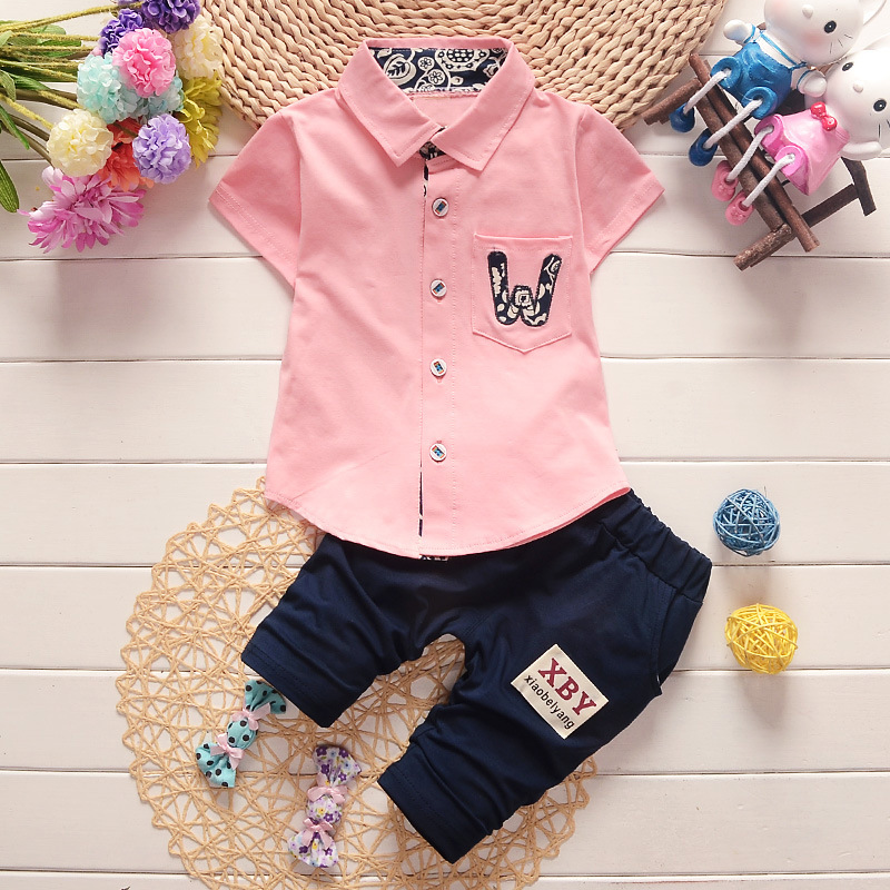 Baby boy clothes kids set casual shirt boys' short sleeve shirt