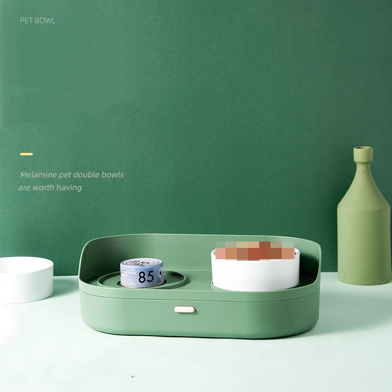 Double Bowls for Cats and Dogs, Protect Neck and Prevent Overturning