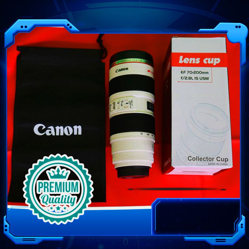 Canon 70 200mm Jumbo Camera Lens Mug Cup Collector Thermos B288