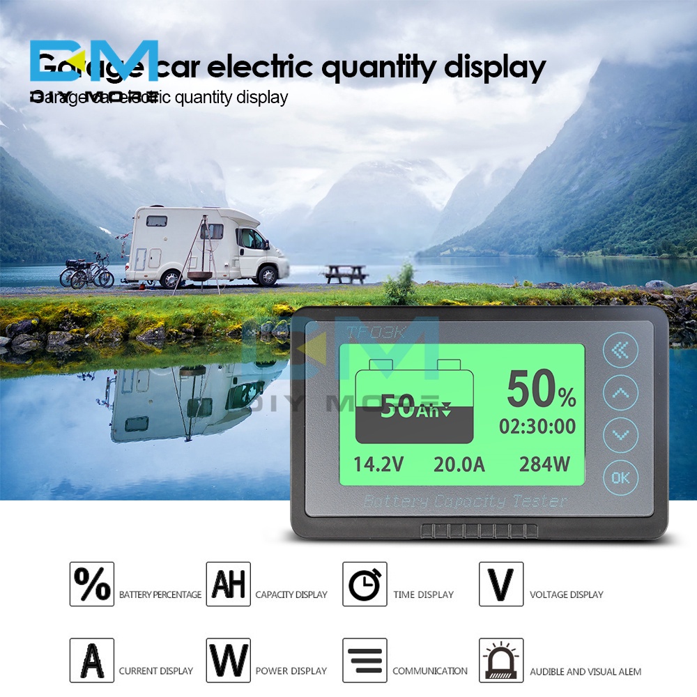 TF03K Coulomb Counter Meter Battery Capacity Indicator 8-120V 50A ...