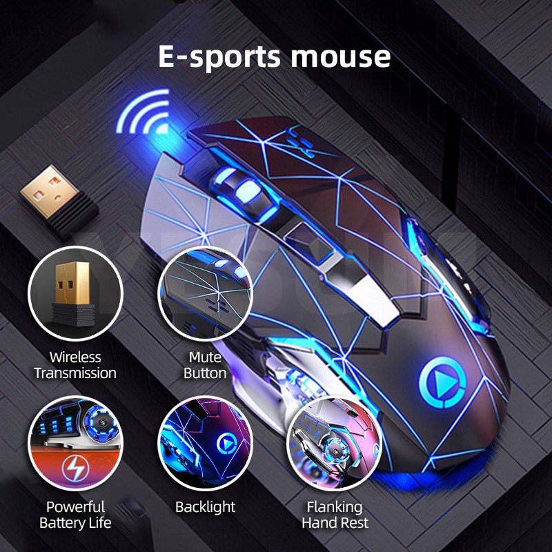 Rechargeable Wireless Mouse Mute Computer Home Office Game Mouse Three ...