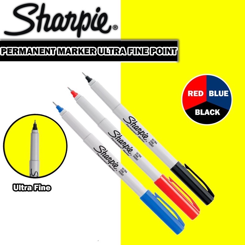 Sharpie Ultra Fine Point Permanent Markers Black/Blue/Red | Shopee ...