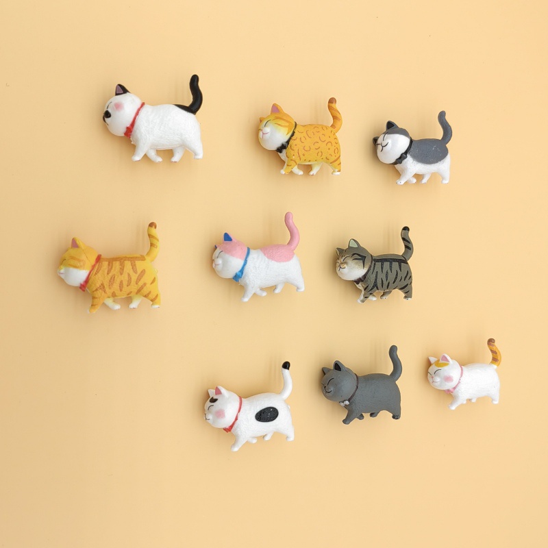 Fridge Magnet 9 Japanese-style 3D Cats Cute Animal Refrigerator Magnets ...