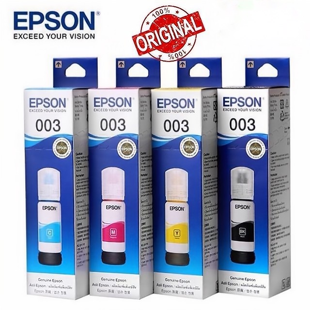 EPSON 003 REFIL INK BLACK C,M,Y FOR PRINTER L3110 L3150 L5190 L1110 ...