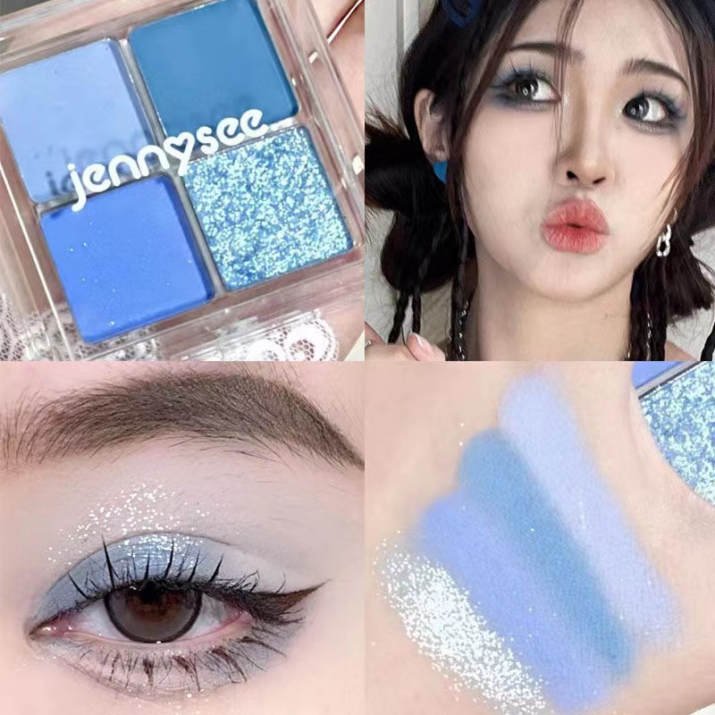 New Color JENNYSEE Denim Blue Smoked Black Red Four-Color Eyeshadow ...