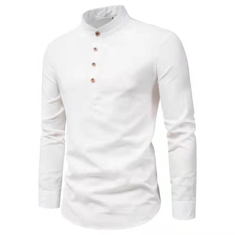 NP Men's Long Sleeves Premium Chinese Coller Casual Polo For Men plain ...