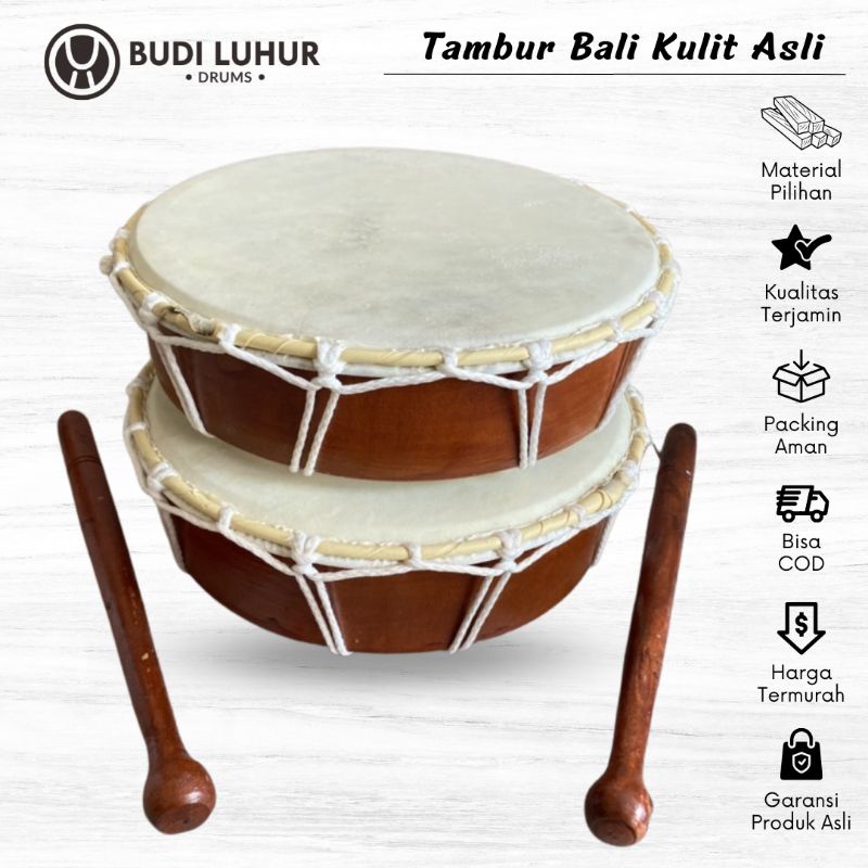 Traditional Balinese Tambur Musical Instrument Genuine Leather Small ...