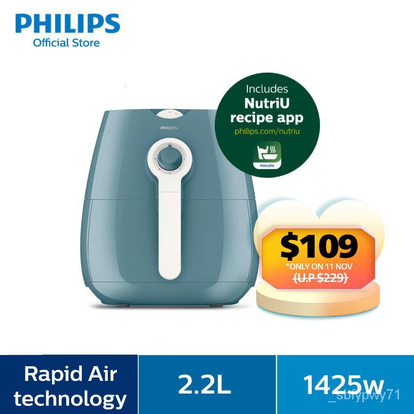 PHILIPS 2.2L Air Fryer (Daily Collection) HD9218/31 NutriU recipe app Shopee Philippines