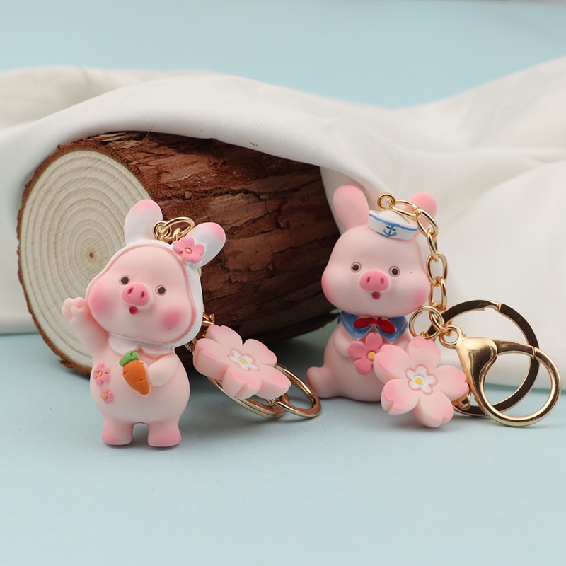 Cute piglet keychain bag pendant Many styles do not need. | Shopee ...
