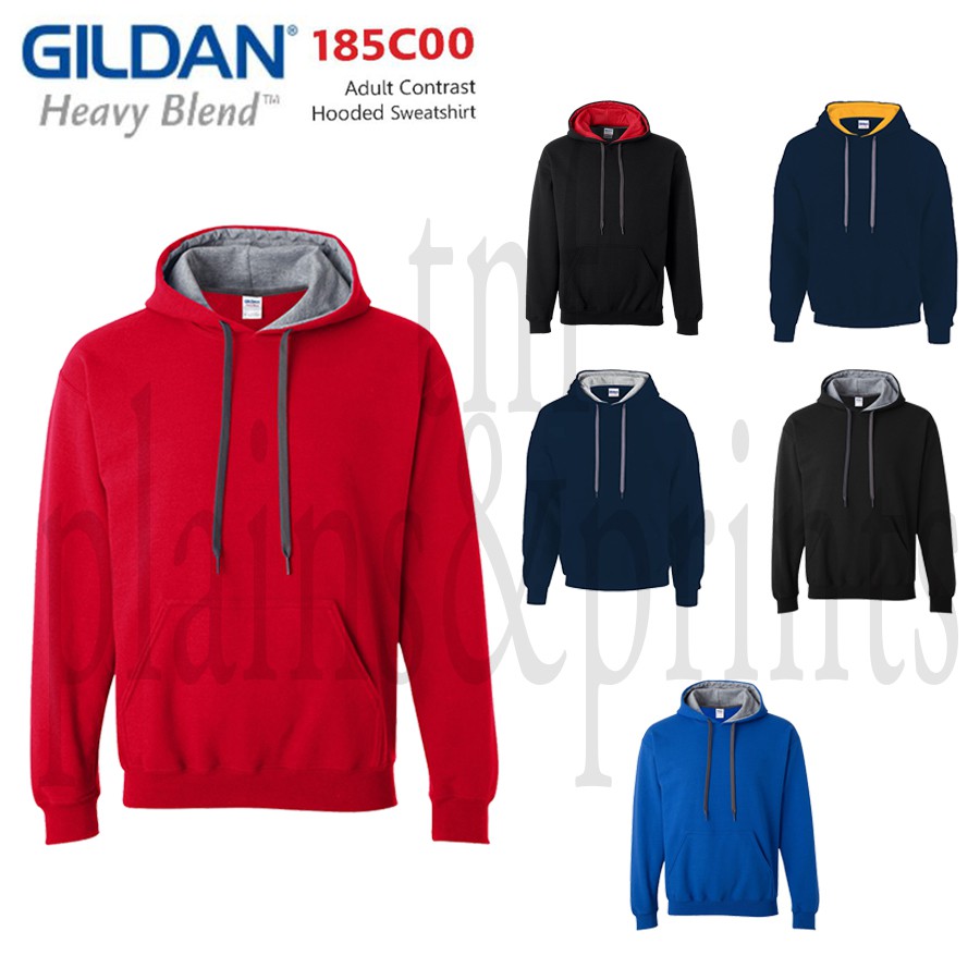 TNF Plains 185C00 GILDAN Heavy Blend Adult Contrast Hooded Sweatshirt Shopee Philippines