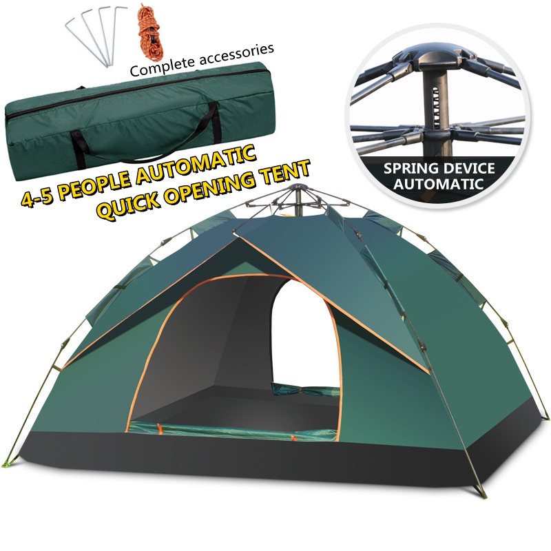 Waterproof Automatic 4-5 Person Outdoor Camping Tent Two Doors Double ...