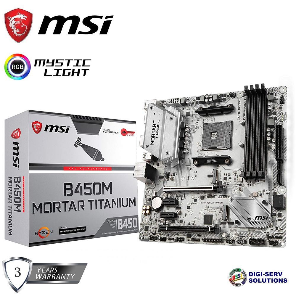 MSi B450M MORTAR TITANIUM Gaming Motherboard Shopee Philippines