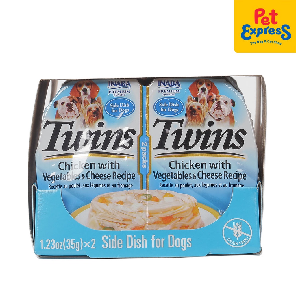 Inaba Twin Cups Chicken with Vegetable Cheese Recipe Wet Dog Food 35gx2