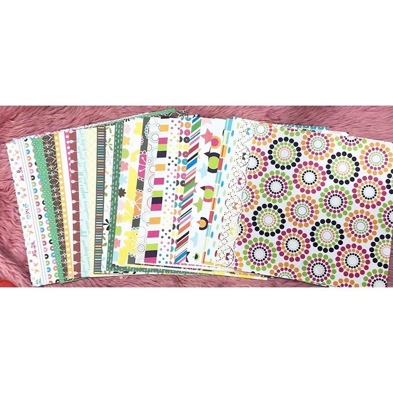 American Crafts SIngle Sided Cardstock Paper SET 2 28 pcs | Shopee ...
