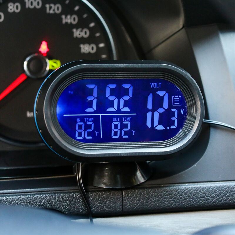 Car HUD Display Car Gauges Portable 2 in 1 Car Digital LCD Clock
