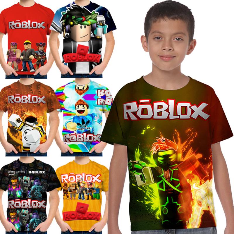 Kids Boys Girls Roblox Anime Short Sleeved Tops Children's Fashion T-shirts