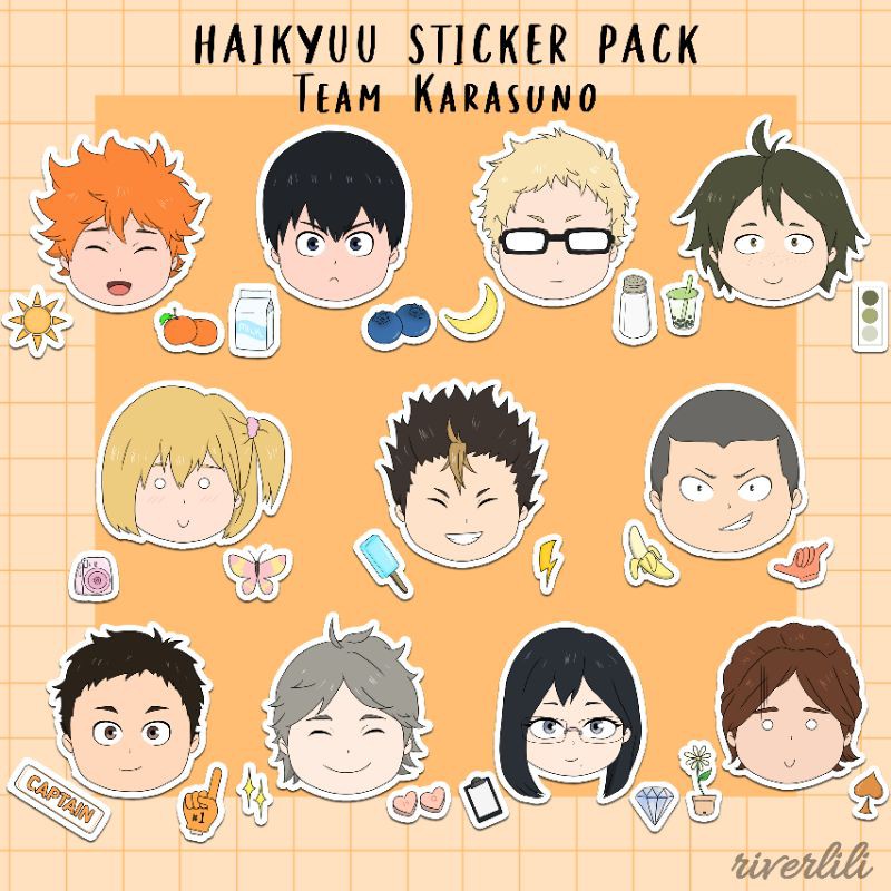 Haikyuu TO THE TOP Stickers - Nishinoya, Tanaka & Hinata